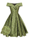 Abito farfalla spalle scoperte verde anni '50