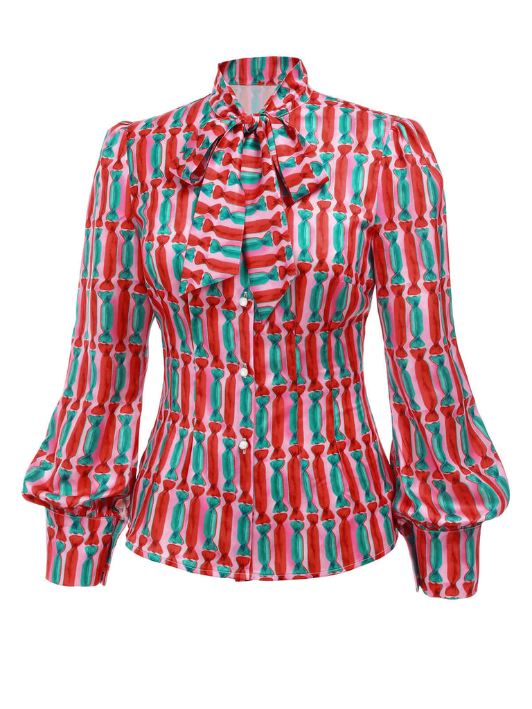 Camicetta con colletto e bottoni stile caramella anni '50