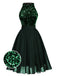 Abito con glitter oro patchwork verde anni '50