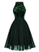 Abito con glitter oro patchwork verde anni '50