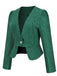Blazer a quadri aderente con bottoni nero anni '40