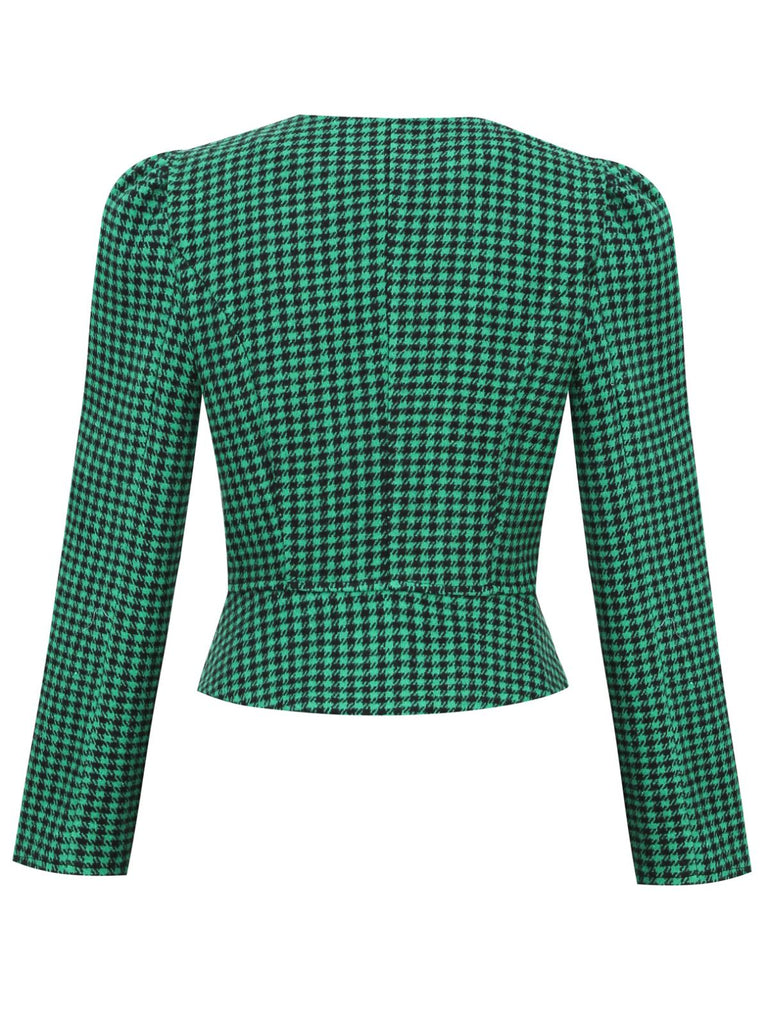 Blazer a quadri aderente con bottoni nero anni '40