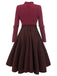 Abito in maglia plaid verde scuro anni '50