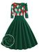 Abito a quadri patchwork natalizio verde anni '50
