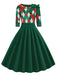 Abito a quadri patchwork natalizio verde anni '50