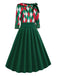 Abito a quadri patchwork natalizio verde anni '50