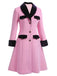 Cappotto in velluto con bottoni patchwork rosa anni '30
