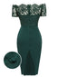 Abito in pizzo spalle scoperte verde scuro anni '60