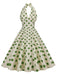 Abito a ruota con a pois  scollo all'americana anni '50