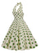 Abito a ruota con a pois  scollo all'americana anni '50
