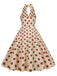 Abito a ruota con a pois  scollo all'americana anni '50