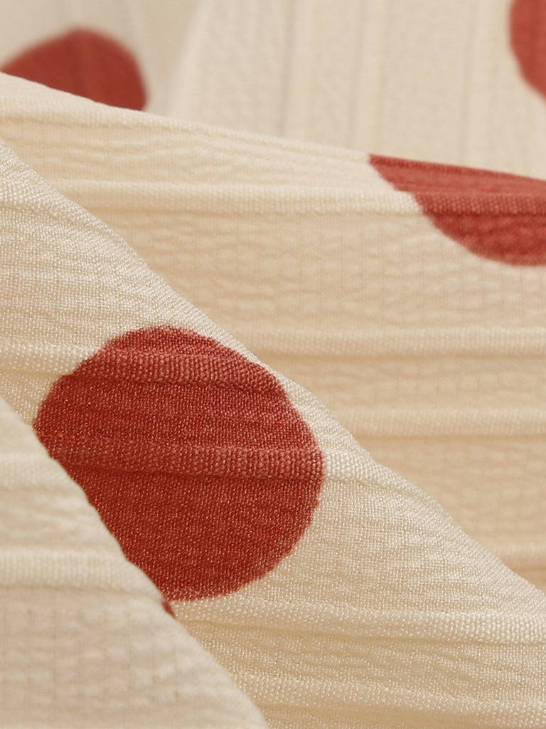 Abito a ruota con a pois  scollo all'americana anni '50