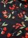 Abito floreale con scollo a V bottoni blu anni '40