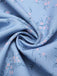 Abito floreale con scollo a V bottoni blu anni '40