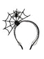Fascia per capelli nero con ragnatela di Halloween