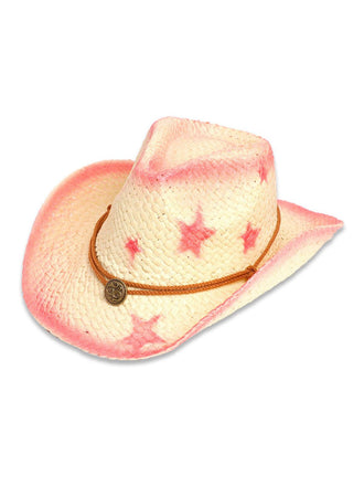 Cappello da sole a tesa larga con stella da cowgirl