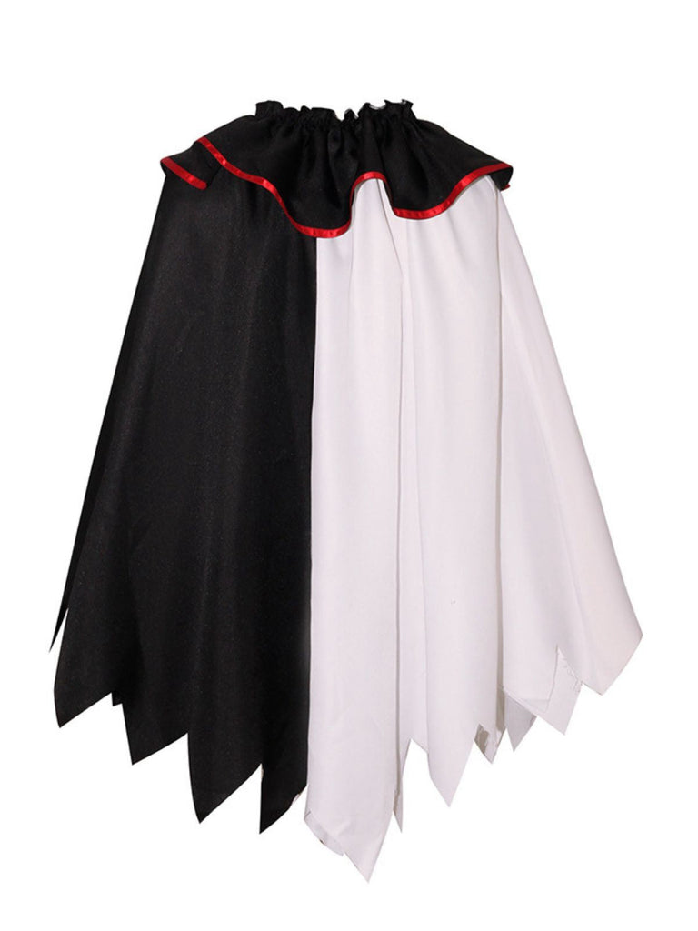 Mantello da clown horror Halloween in bianco e nero anni '50