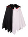 Mantello da clown horror Halloween in bianco e nero anni '50