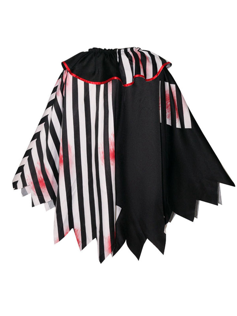Mantello da clown horror Halloween in bianco e nero anni '50