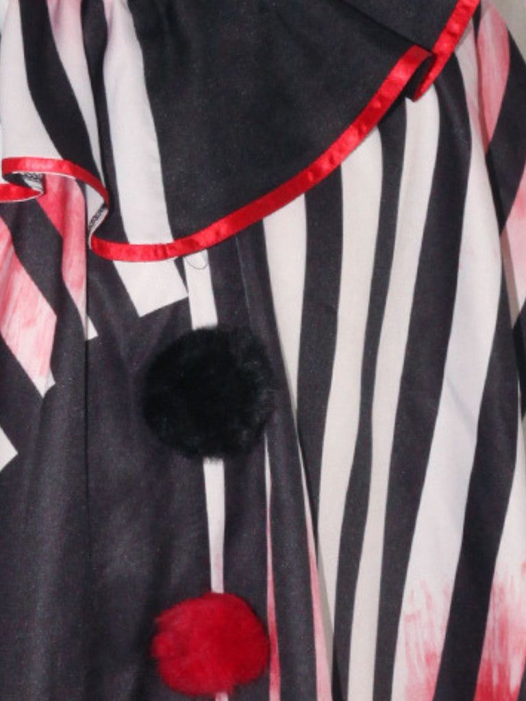 Mantello da clown horror Halloween in bianco e nero anni '50