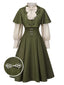 [Prevendita] 2PCS Abito vittoriano con fiocco e mantello verde anni '50