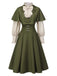[Prevendita] 2PCS Abito vittoriano con fiocco e mantello verde anni '50