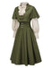 [Prevendita] 2PCS Abito vittoriano con fiocco e mantello verde anni '50