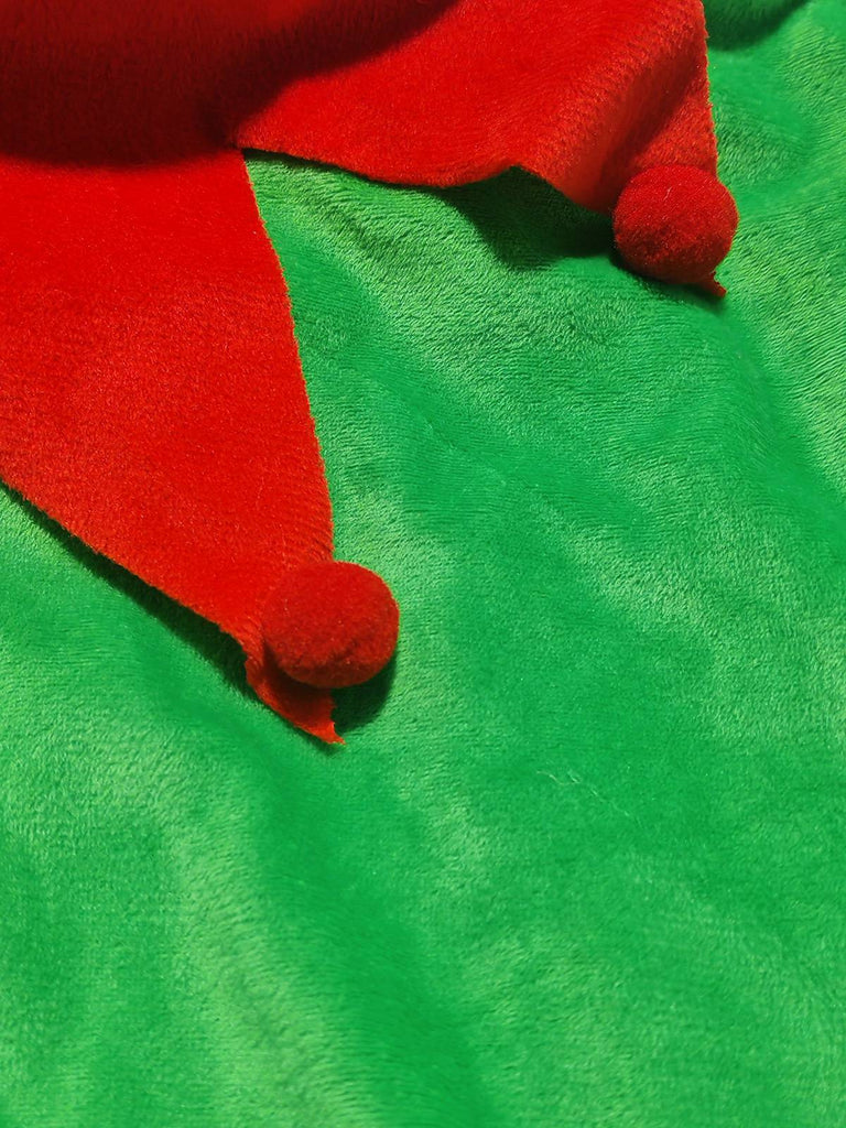 Mantella con cappuccio e pompon natalizi anni '50