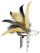 Cerchietto con perline e piume di pavone stile Gatsby anni '20