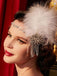 Copricapo floreale con piume e strass Gatsby anni '20