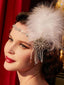 Copricapo floreale con piume e strass Gatsby anni '20