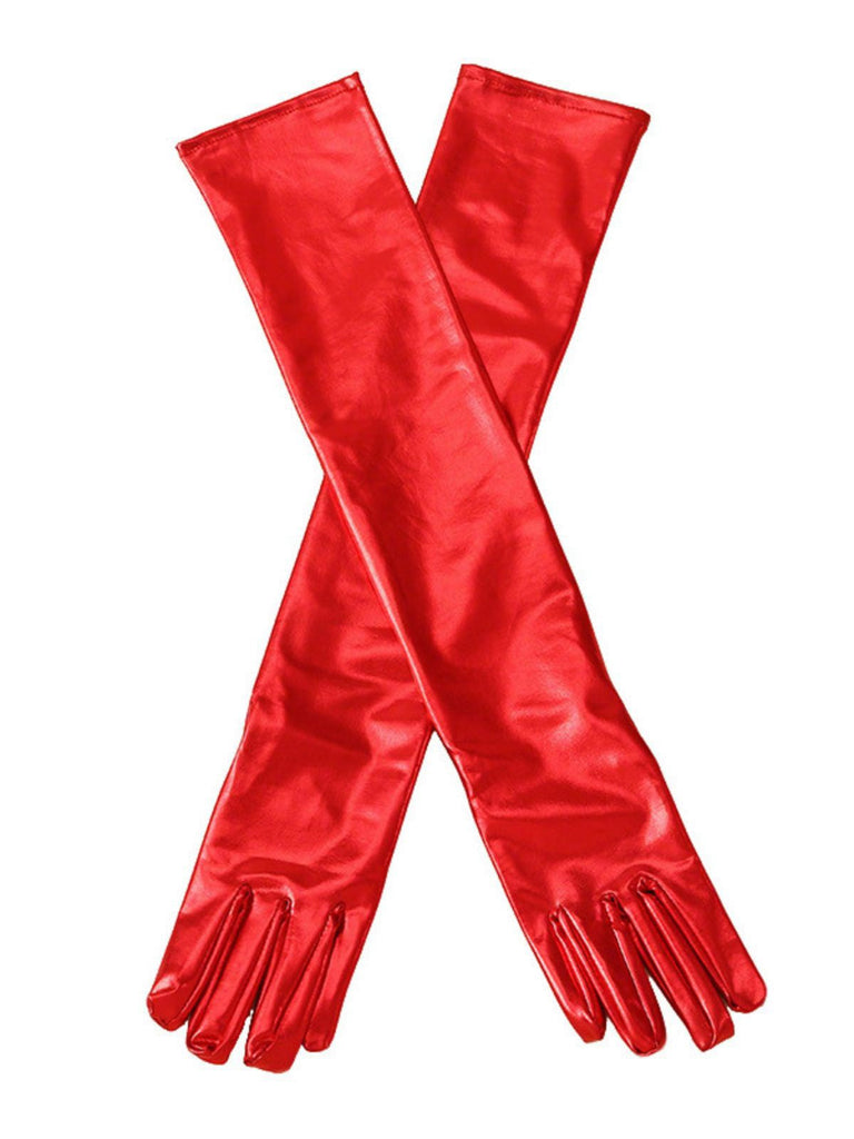 Guanti in pelle verniciata con dita intere