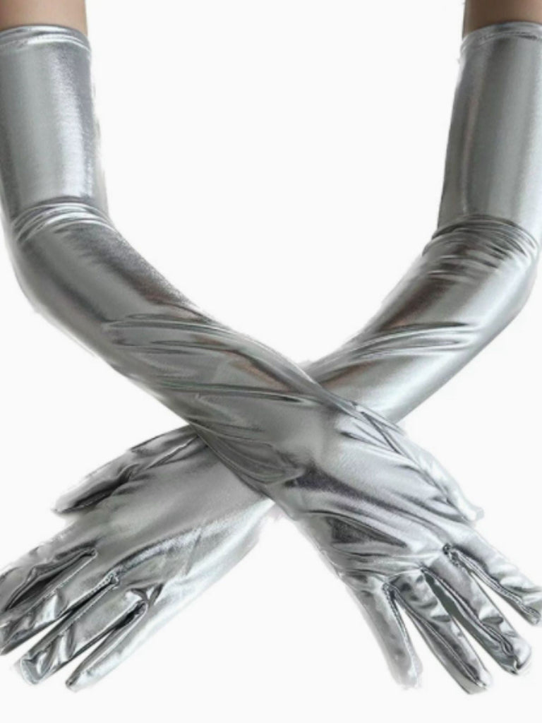 Guanti in pelle verniciata con dita intere