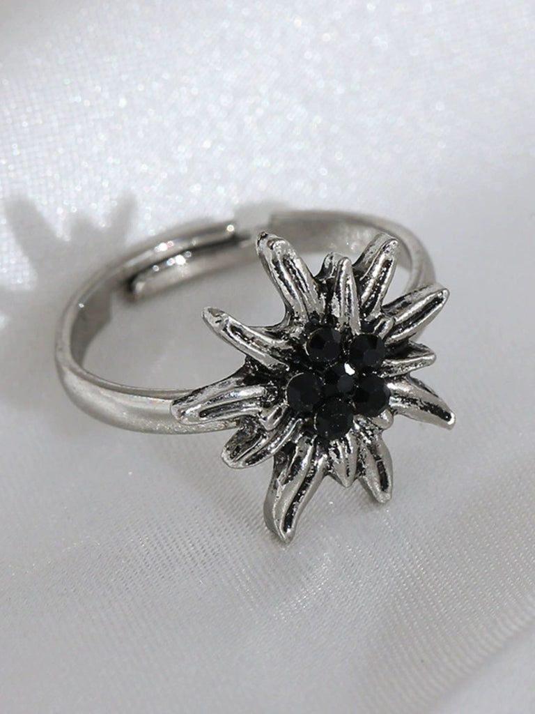 Accessori Bianco Vintage Edelweiss con Strass Ring 7