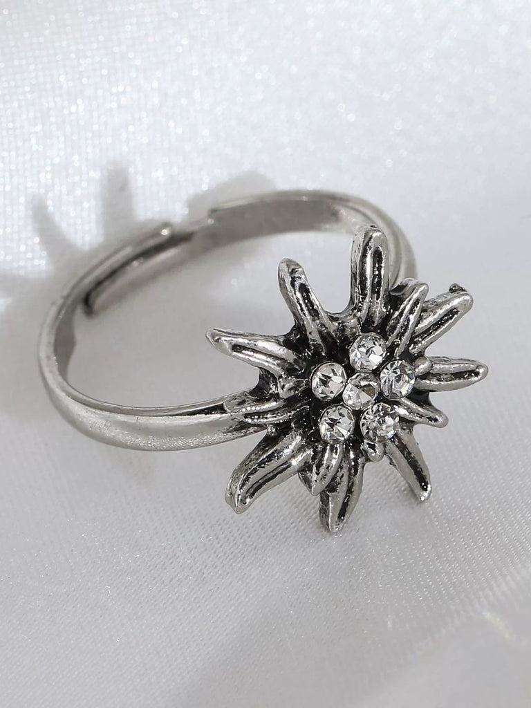 Accessori Bianco Vintage Edelweiss con Strass Ring