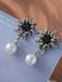 Orecchini Bianco Vintage Edelweiss Flower con Perle con Strass Pendenti 4