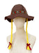 Accessori Marrone Vintage Embroidered Flower Yellow Braided Hat 2