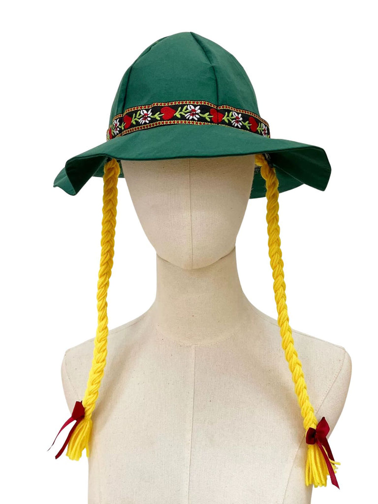 Accessori Marrone Vintage Embroidered Flower Yellow Braided Hat 4