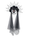 Accessori Nero Gotico Rose Veil Headpiece con Spikes