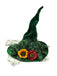 Cappello da Strega Verde Festa Horror in Rete Feltro e Fiori