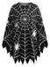 Mantella Nero Anni '60 Halloween Stampa Ragnatela Jagged Hem