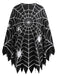 Mantella Nero Anni '60 Halloween Stampa Ragnatela Jagged Hem 2