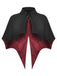 Mantella Nero Anni '50 Halloween Batwing High-low con Gem Necklace