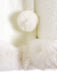 Bianco con Bordi in Pelliccia Sintetica con Pompon Mantella Anni '30