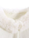 Bianco con Bordi in Pelliccia Sintetica con Pompon Mantella Anni '30