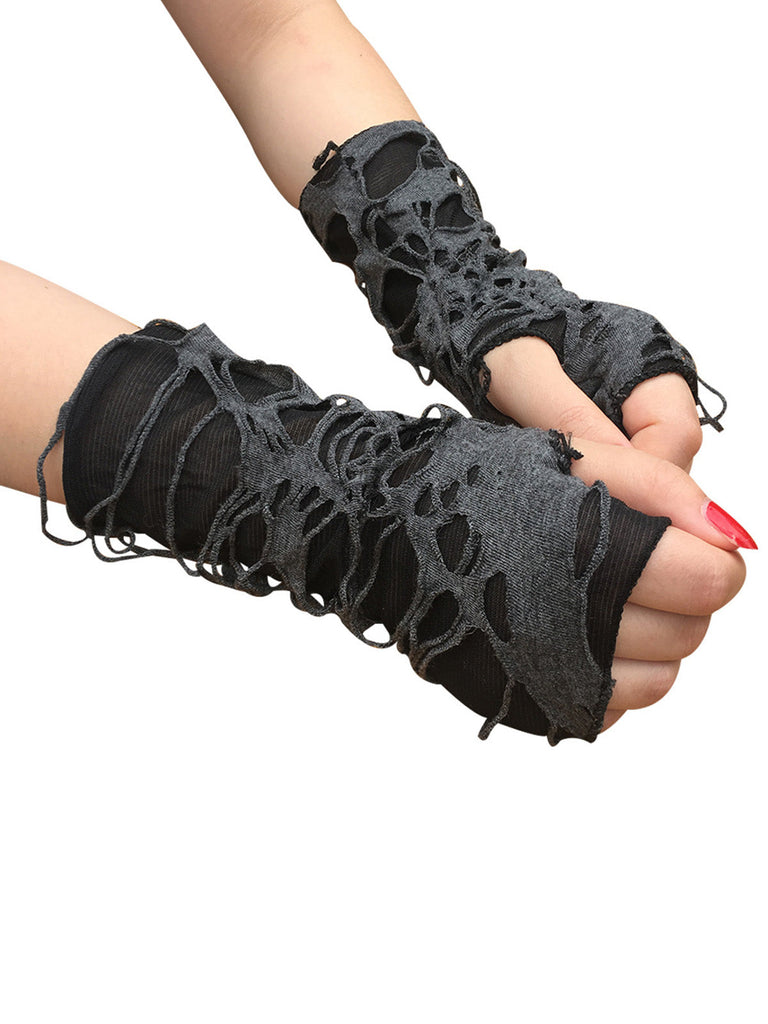 Guanti punk strappati retrò di Halloween