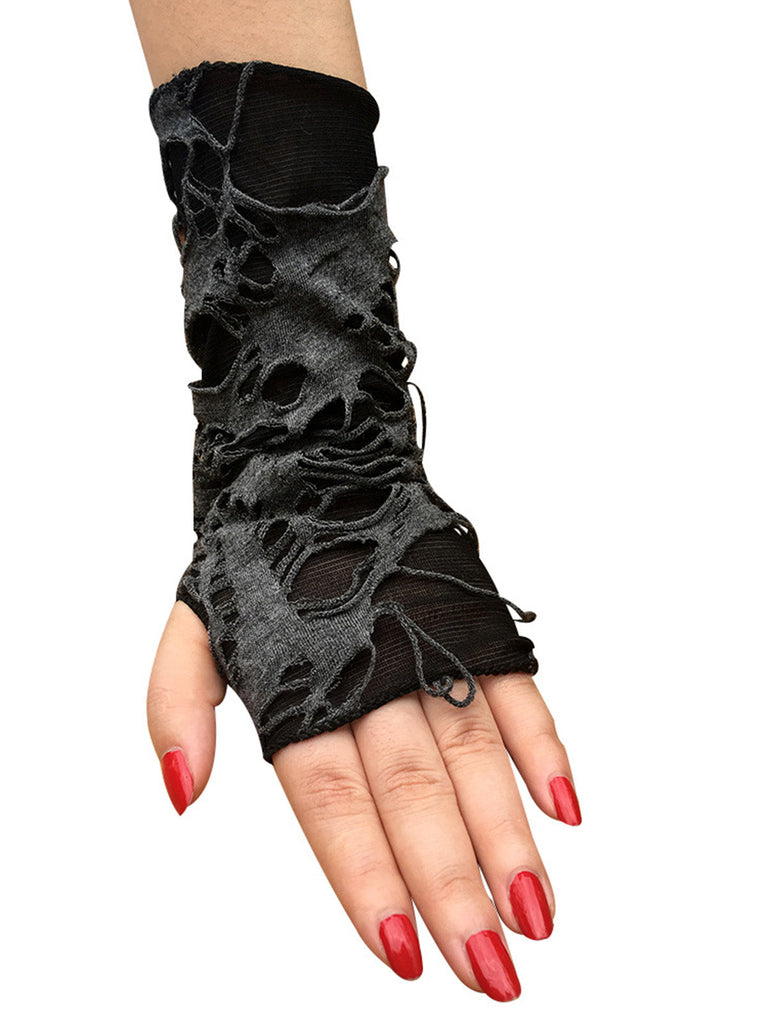 Guanti punk strappati retrò di Halloween