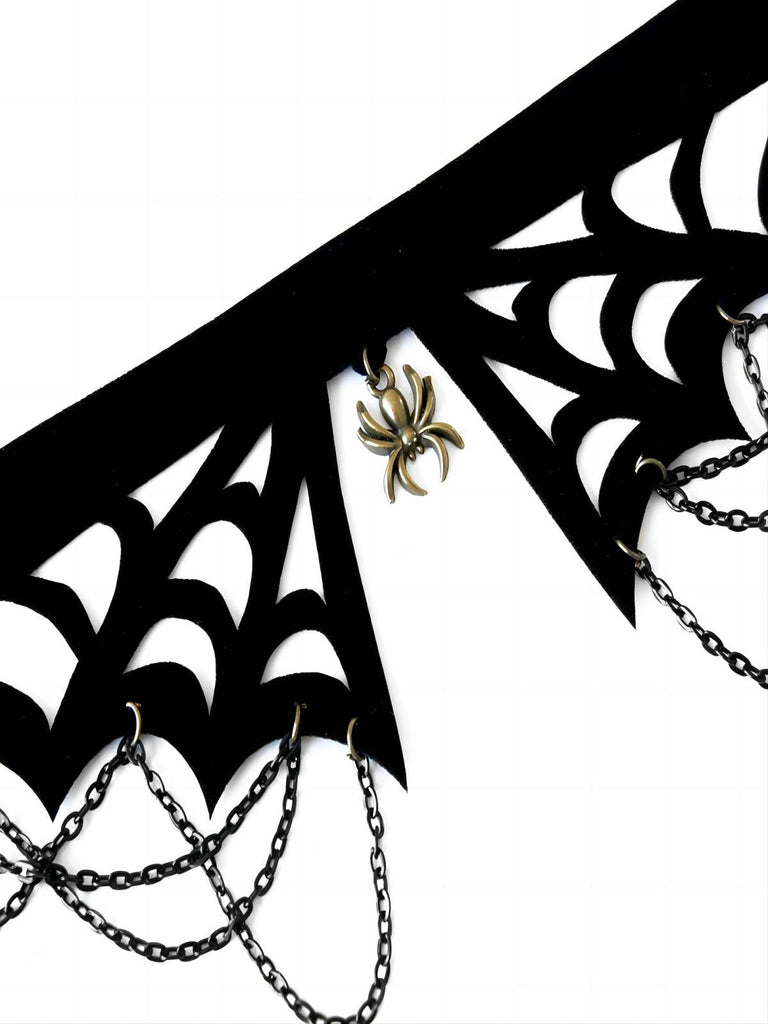 Collana gotica con ragnatela nero di Halloween