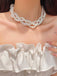 Collana con ciondolo di perle multistrato retrò