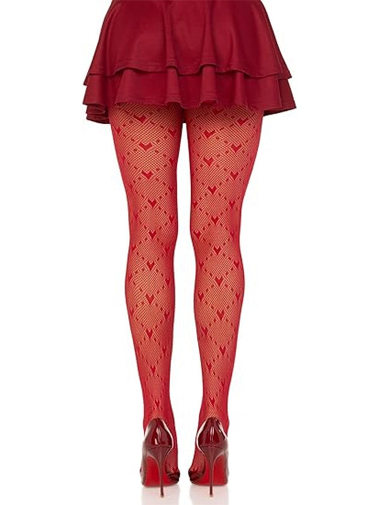 Calze collant con linee argyle a cuore retrò